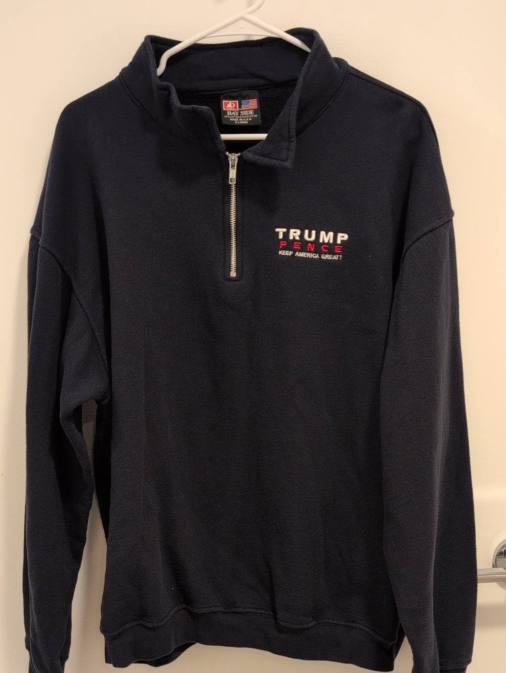 Trump Pence 2020 Navy Quarter-Zip Fleece Pullover